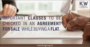 Agreement for sale document being signed while buying a flat